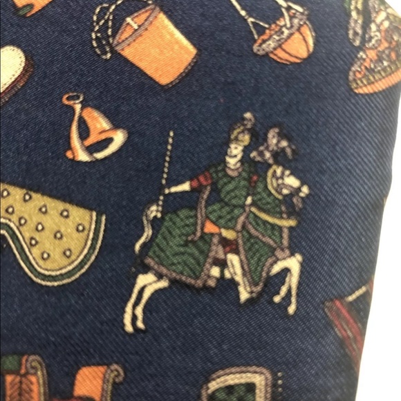 Salvatore Ferragamo Blue Horse Equestrian Necktie 100% Silk Italy 3.5” Wide - Picture 11 of 12